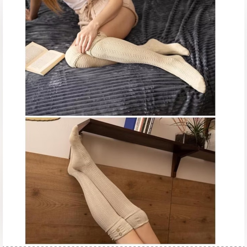 🌸3 Pair Over Knee/Knee Length Marled Socks - Picture 3 of 9